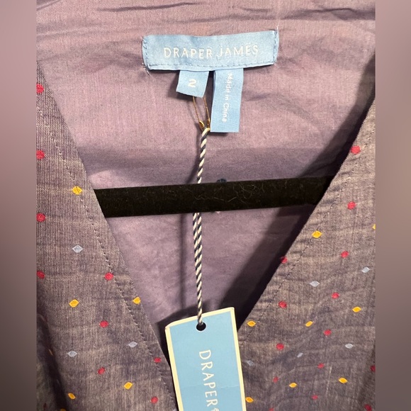 NWT Draper James Embroidered Dot Chambray Wrap Dress Size 2 - Picture 2 of 7